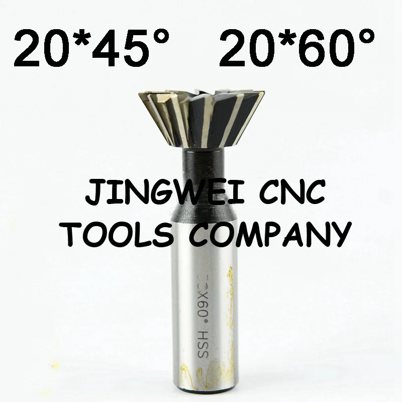 Buy HSS dovetail milling cutter 20mmX60 and 45degree