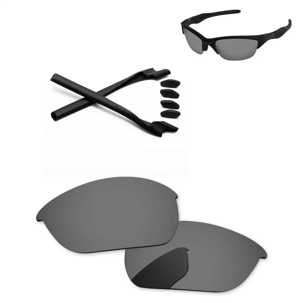 PapaViva поляризованные Сменные линзы и черный комплект прорезиненных дужек для аутентичной полукуртки 2,0 солнцезащитные очки Рамка-несколько вариантов - Цвет линз: Black Chrome