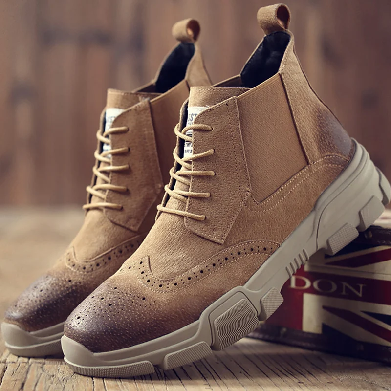 

Men's Chelsea boots genuine leather ankle boots men 2018 new non-slip sewing big size 11.5-12.5 male boot spring/autumn