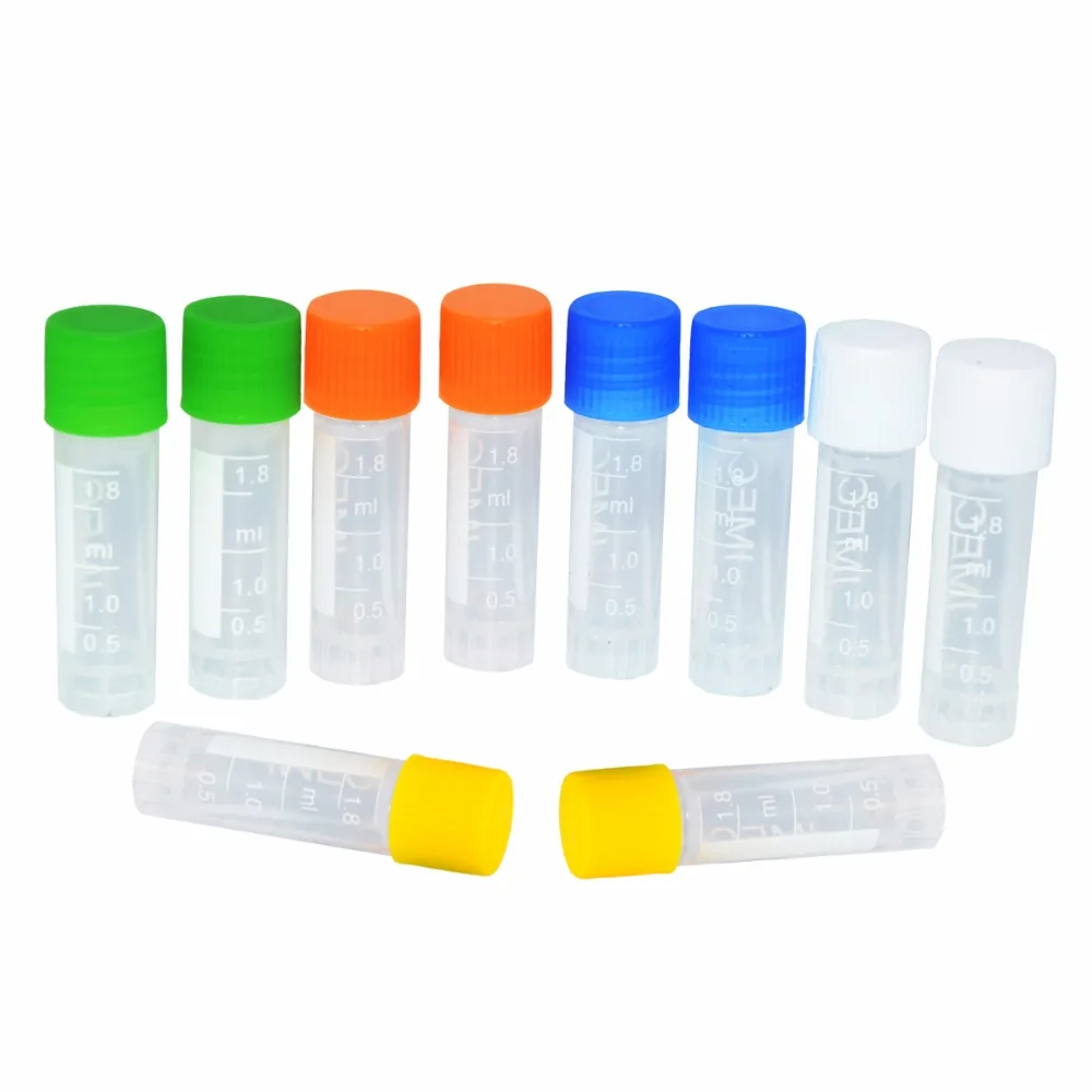 

1000 piece Free Shipping 1.8 ml Laboratory freezing tubes centrifuge tube for lab analysis with colorful screw cap