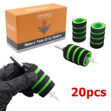 EMALLA 20 шт Одноразовые стерилизованные ручки татуировки пены памяти 22 мм упакованы для нержавеющей стали или одноразовые трубки татуировки