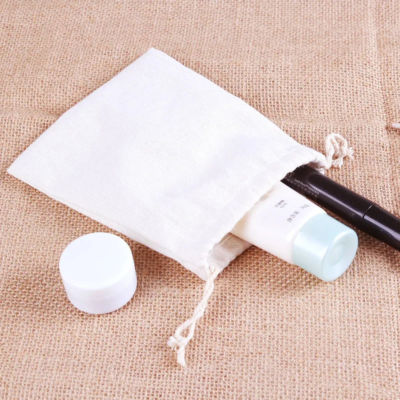 

Cotton Gift Pouch 10x15cm 13x16cm 20x24cm 24x30cm pack of 24 Pure Pigment Pocket Handmade Linen Drawstring Tote Bag