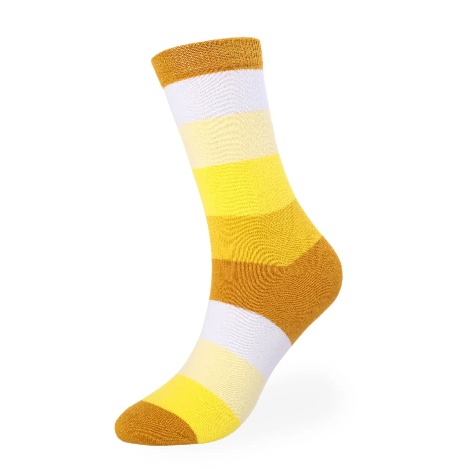 1 пара модные мужские полосатые носки хлопок осень зима теплый толстый дезодорант мужские длинные носки красочные высокое качество - Цвет: Цвет: желтый