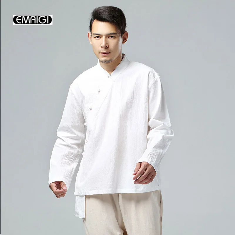 Spring Autumn Men Cotton Linen Jacket fashion casual Male Kong Fu Jacket Chinese Coat Hip Hop