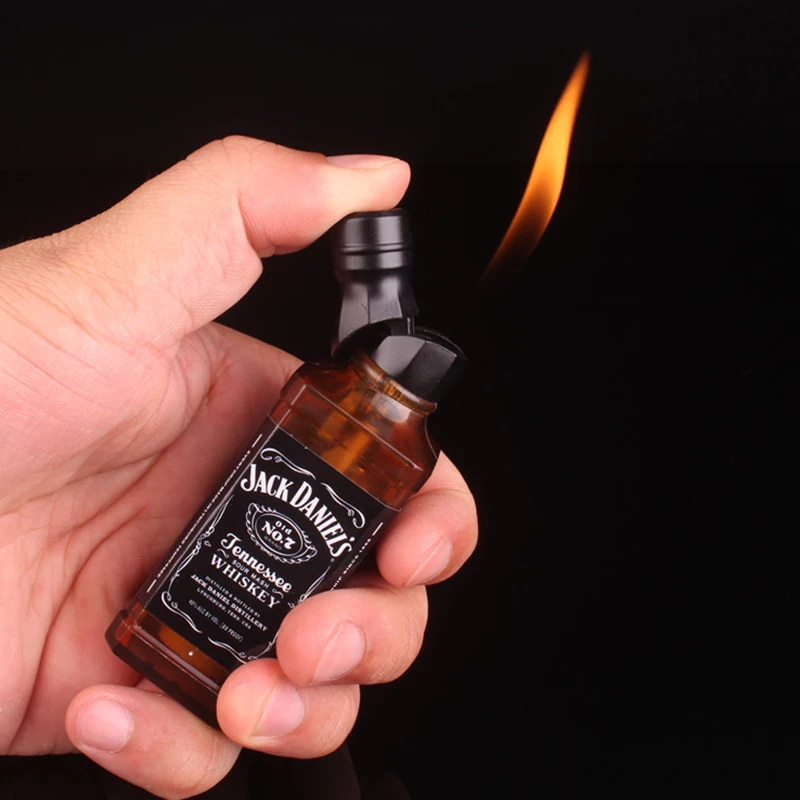 

Mini Creative Lighter Butane gas lighters Red wine bottle shape novelty lighter without fuel