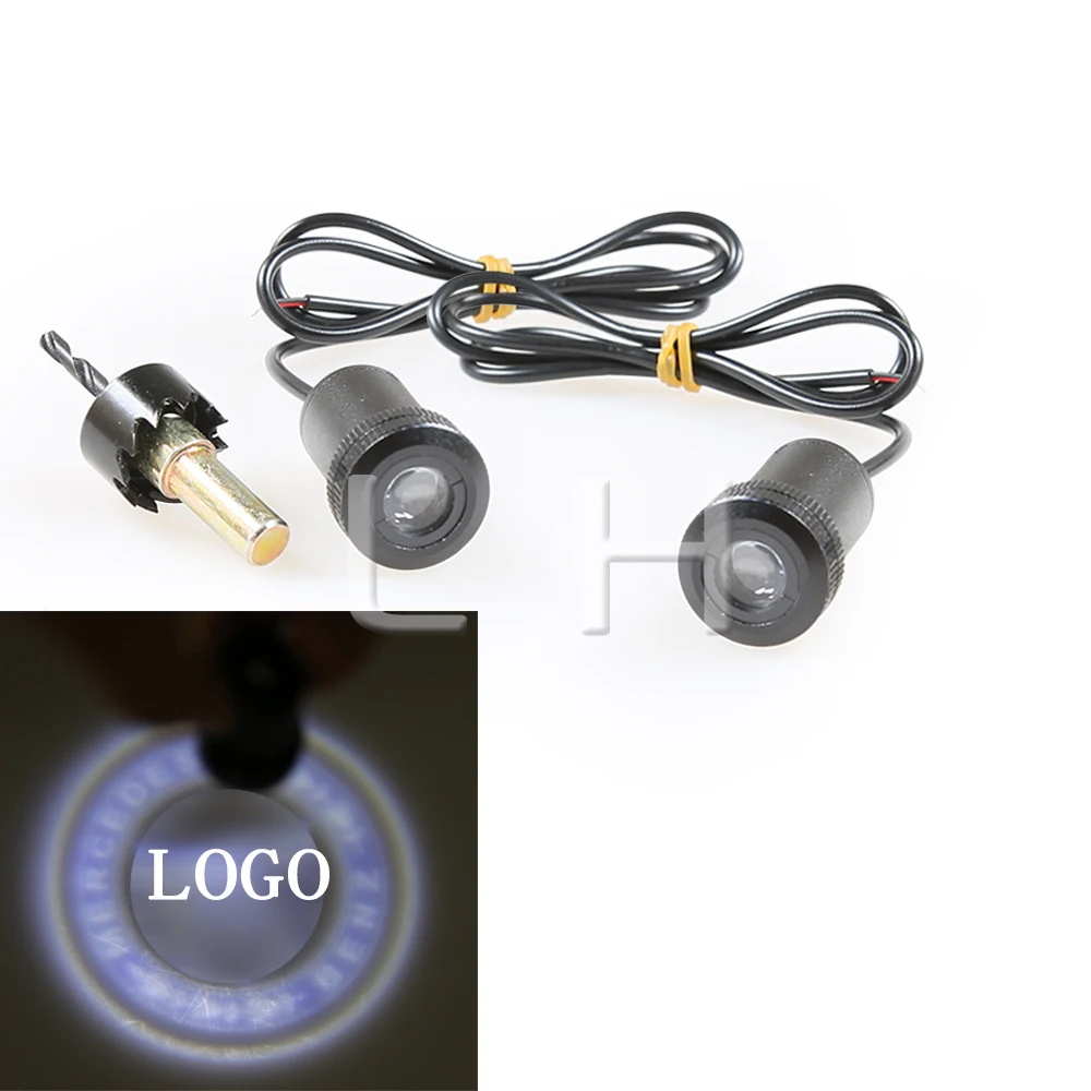 

2x Led Car-styling For BMW For Audi For VW For Lexus Car Logo Projector Ghost Shadow 3d Welcome Door Light