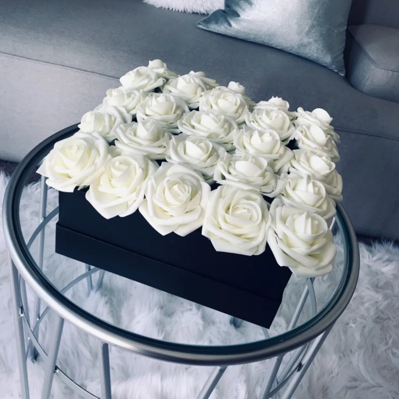 Sale 10/20 Heads 8CM New Artificial PE Foam Rose Flowers Bride Bouquet Home Flower Wedding Decorations Scrapbooking DIY flower