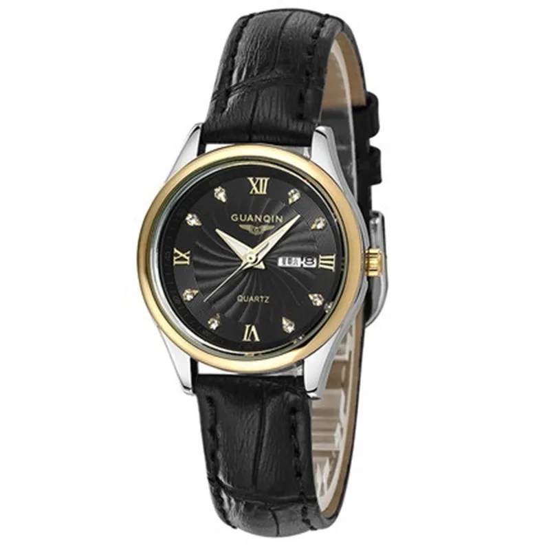 Красочные часы GUANQIN женские кварцевые роскошные кожаные часы известного бренда водонепроницаемые дешевые часы для девочек спортивные женские наручные часы