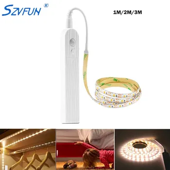 

PIR Wireless Night Lights With Motion Sensor Lighting LED Strip Battery Waterproof Closet Stair Cabinet Wardrobe Emergency Light