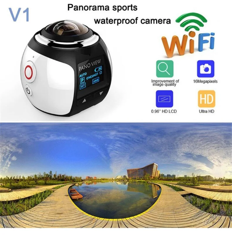 360 экшн-камера Wifi мини 2448*2448 Ультра HD мини панорамная камера 360 градусов для спорта вождения VR камера для oppo xiaomi