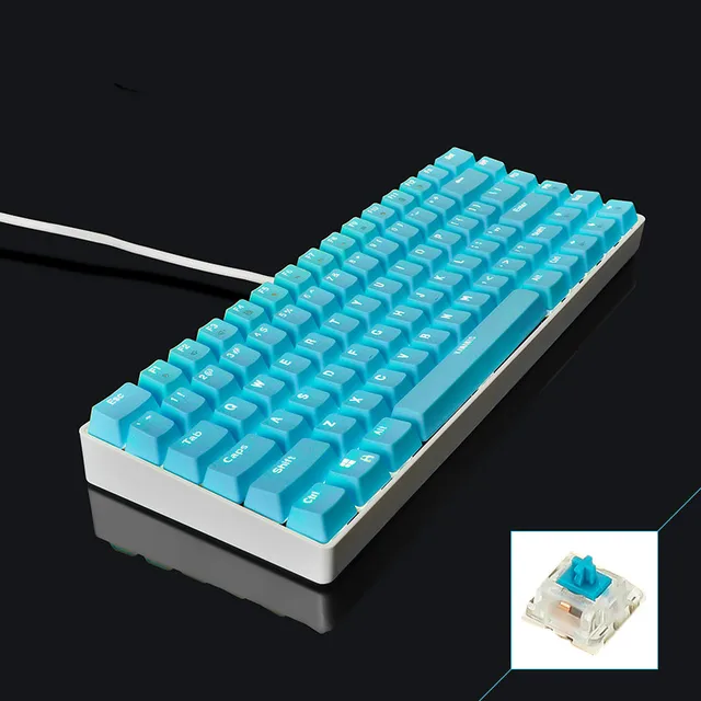 kananic white light mechanical gaming keyboard ciy blue switch blue