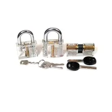 Набор тренировочных замков, видимый кристалл, 3 наиболее популярных типа замков, для слесарных тренировочных навесных замков