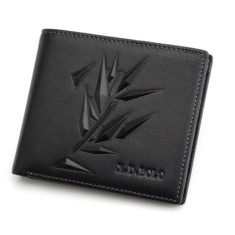 

2019 consice men super slim money bag genuine leather capacity clutch short male wallets purse card organizer casual business