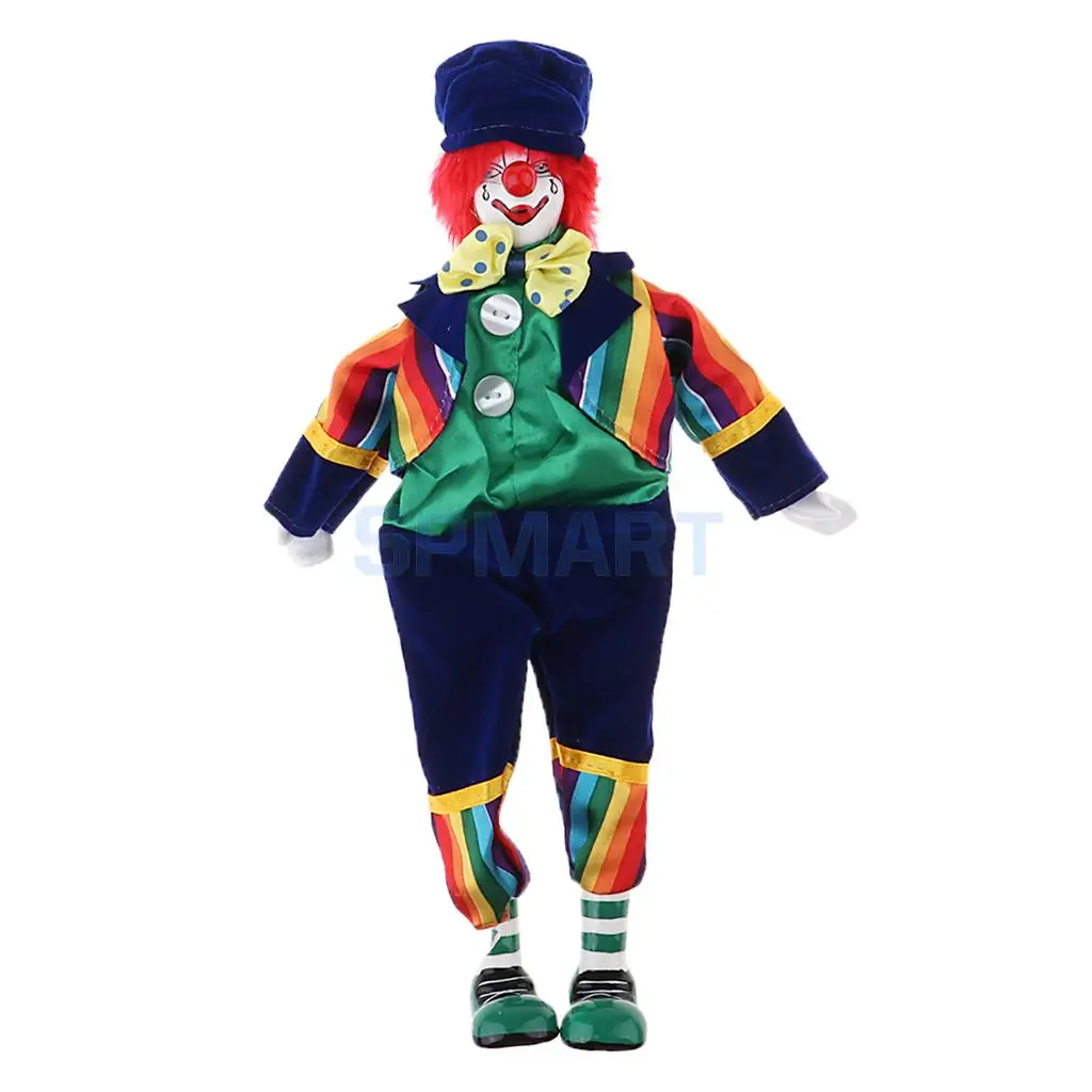 35cm Porcelain Doll Sad Crying Clown Wearing Comedian Outfits Funny Doll Toy Party Decoration