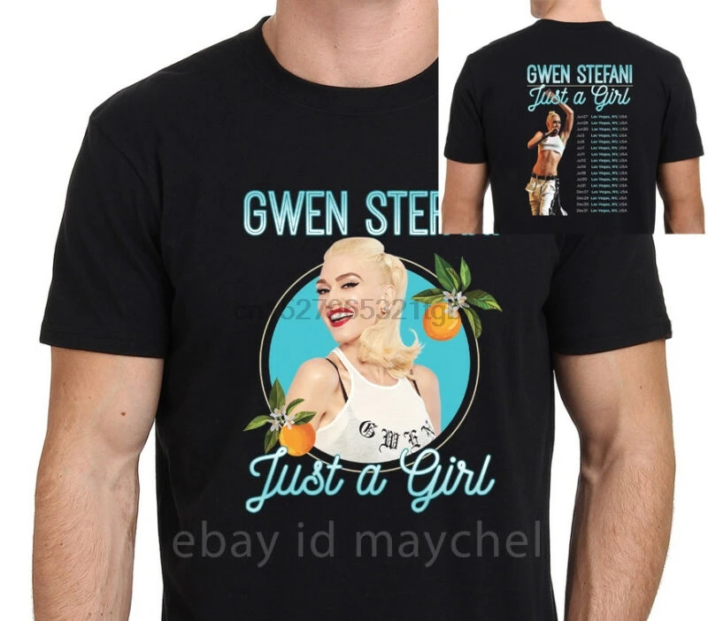 

GWEN STEFANI Just a Girl Tour 2018 with dates Mens Black T-shir tSize S-XXL