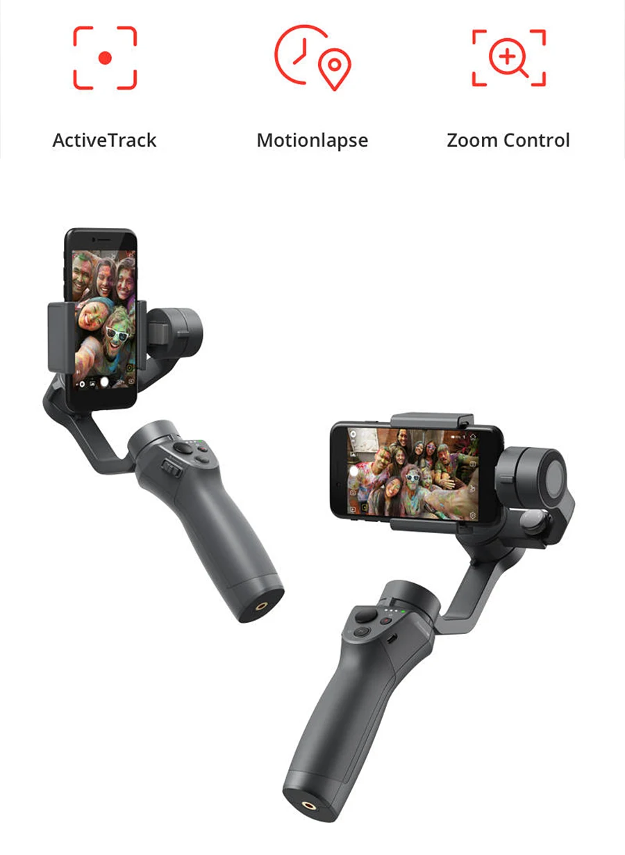 DJI Osmo Mobile 2 Ручной Стабилизатор 3-осевой портативный монопод с шарнирным замком с переменным фокусным расстоянием Управление панорама плавное воспроизведение видео движения таймлапс для смарт телефона