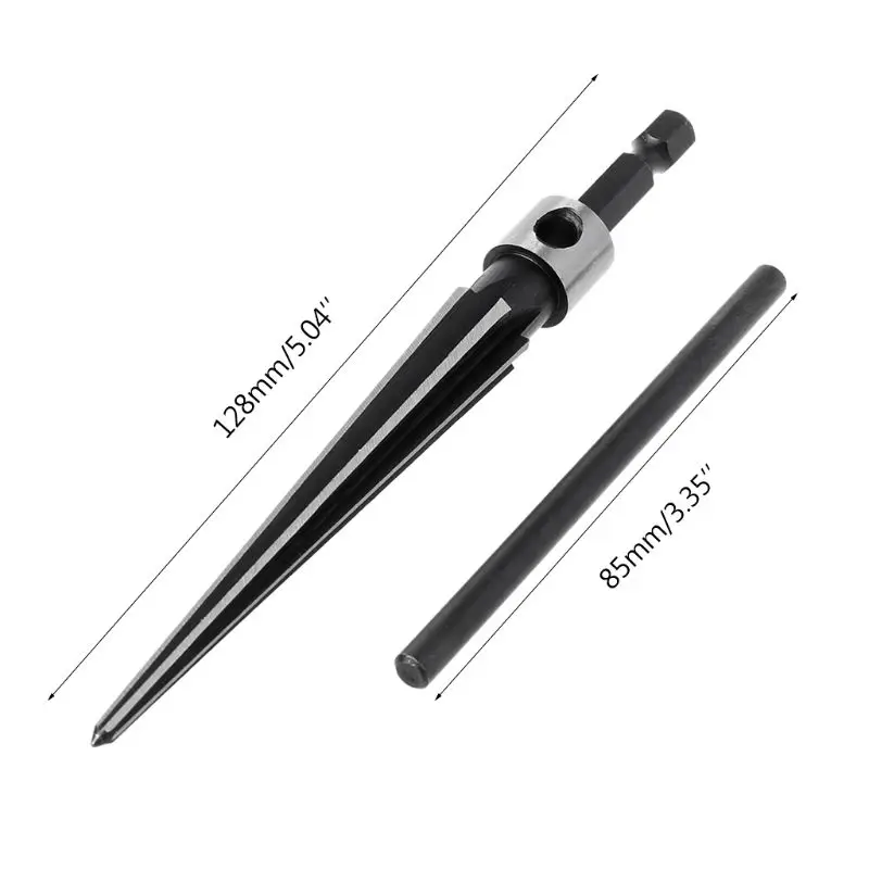 3-13mm Bridge Pin Hole Hand Held Reamer T Handle Tapered 6 Fluted Chamf Reaming Woodworker Cutting Tool Core Drill Bit