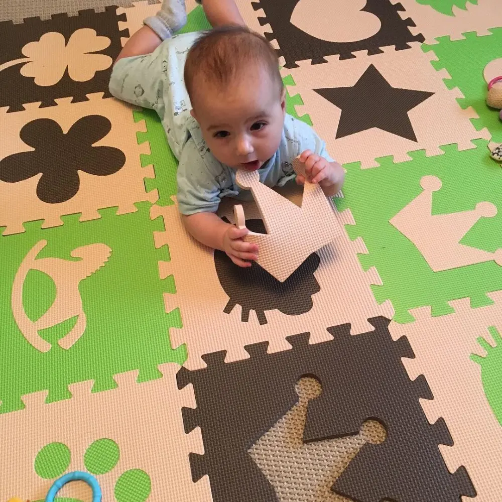 Lerhan Детский мягкий развивающий коврик для ползания, детский игровой коврик-пазл с цифрами/буквами/мультипликационным принтом eva, коврик для детских игр