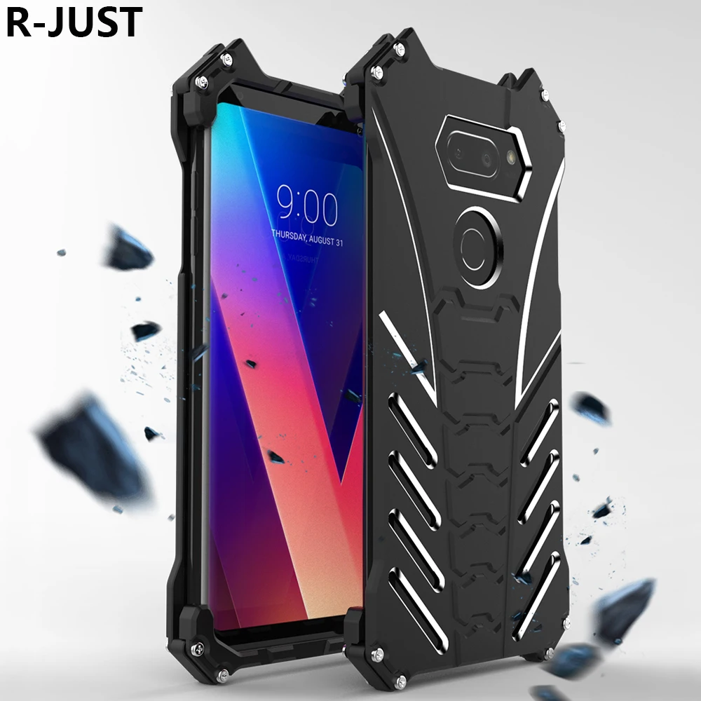 

R-JUST For LG V30 Case Cover Luxury Slim Hard Metal Aluminum Alloy Shockproof Armor Phone Case for LG V30 Plus Back Cover Funda