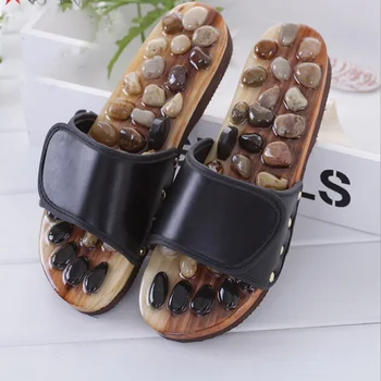 

Acupuncture Health Shoes Sandals Slippers Healthy Massager Foot Care Pebble Stone Foot Massage Slippers Reflexology Feet Elderly