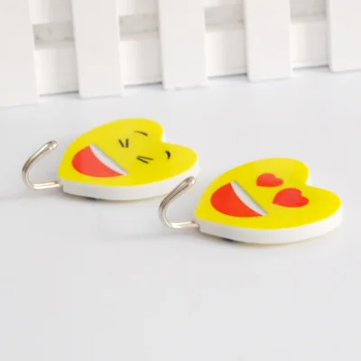 6sets/lot (3pcs/set ) smiley cartoon expression hooks Plastic creative personality hooks behind the door hooks Random expression