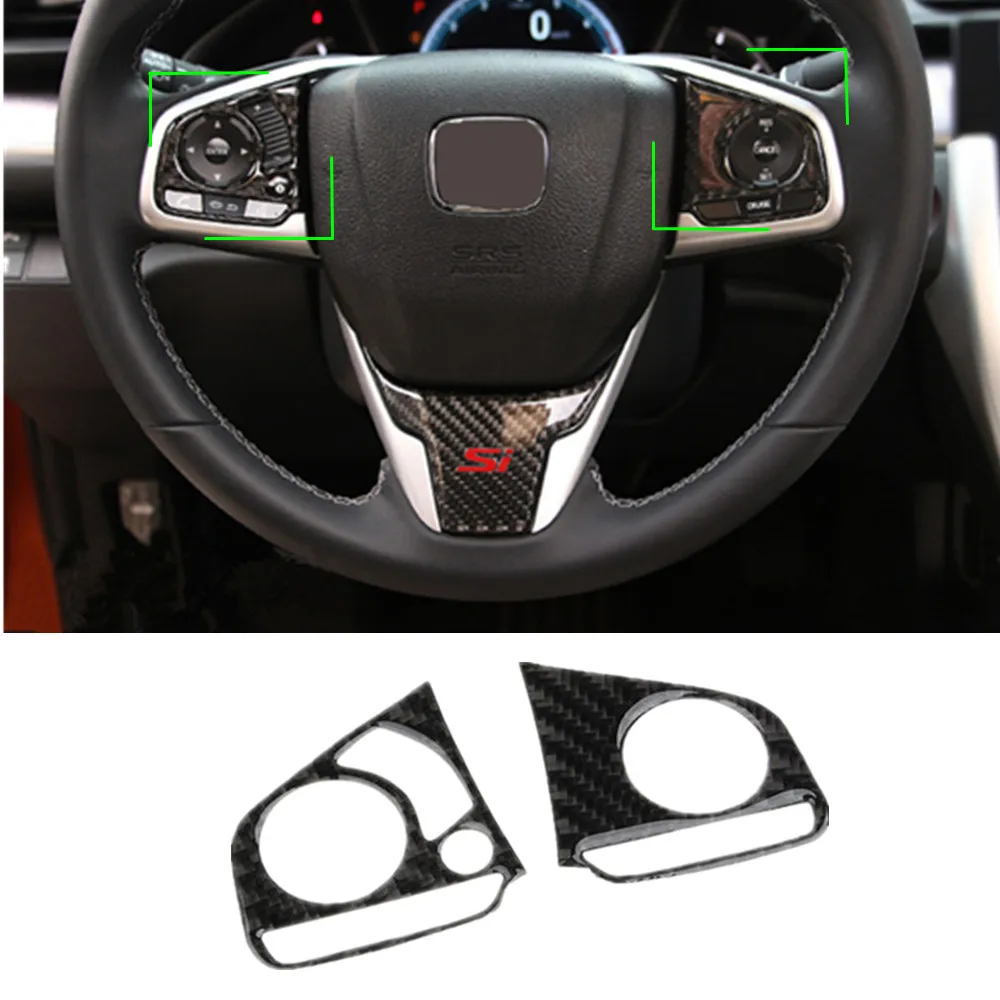 Аксессуары для руля из углеродного волокна, накладка на руль, накладка на руль, наклейка на рамку для Honda Civic