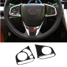 Аксессуары для руля из углеродного волокна, накладка на руль, накладка на руль, наклейка на рамку для Honda Civic