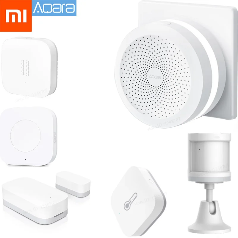 

Xiaomi Aqara Smart Home Kits Gateway 2 Air Pressure Temperature Humidity ,Human Body , Window Door ,Vibration Shock Sensor Work