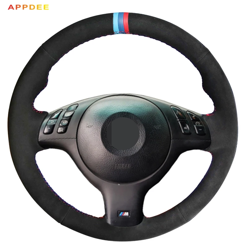 APPDEE черная замша чехол рулевого колеса автомобиля для BMW E46 M3 E39 330i 540i 525i 530i 330Ci 2001 2002 2003