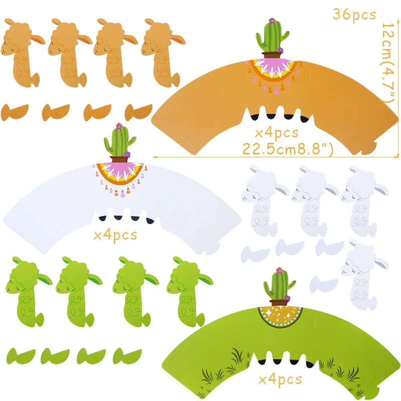 Милые животные шаблон обертки для кексов спрос среди детей Торт Топперы День Рождения вечерние украшения джунгли сафари тематические украшения для душа ребенка - Цвет: 36pcs