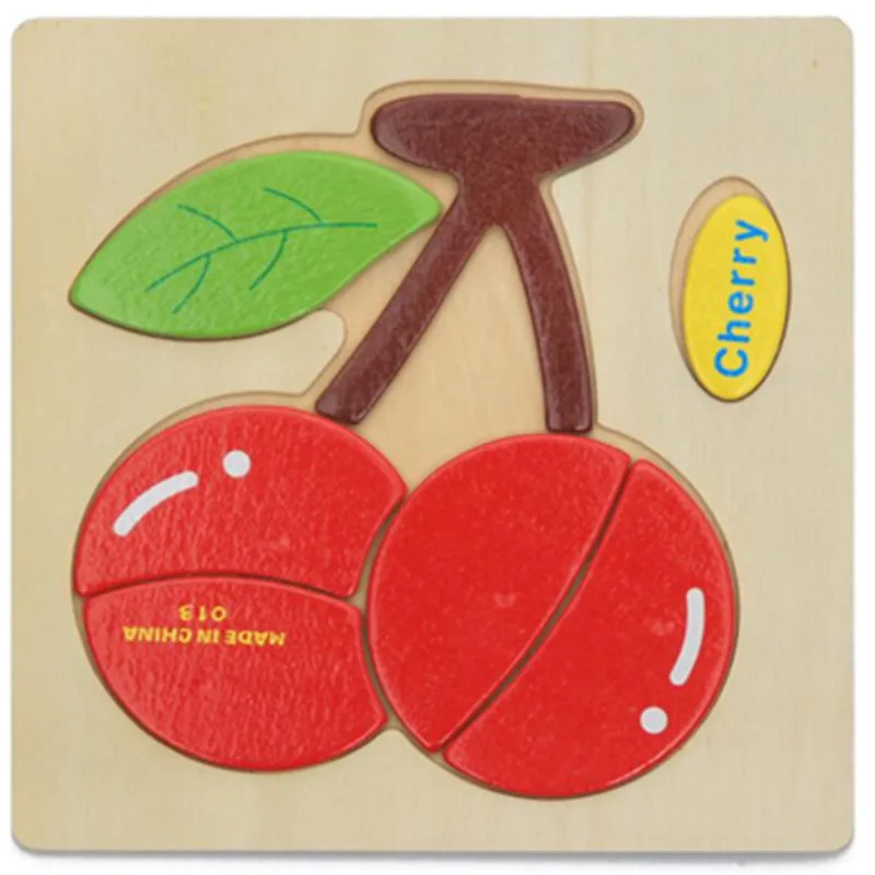 Montessori Toys Educational Wooden Toys for Children Early Learning Puzzle 3D Cartoon Animal Traffic Intelligence Puzzles