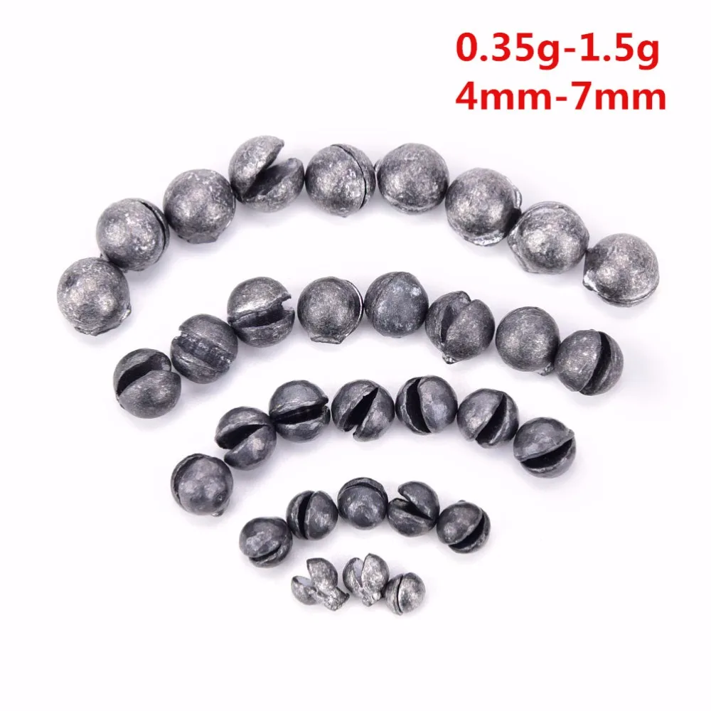 

100PCS/Bag 0.35g-1.5g Carp Fishing Solid Oval Split Shot Lead Sinker Fishing Lure Accessories 4mm-7mm