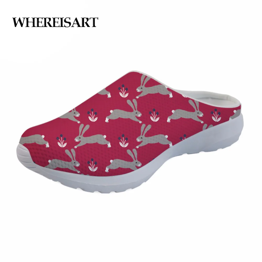 

WHEREISART Female Sandals 2019 Zapatos Mujer Rabbit Summer Beach Flats Women Shoes Ladies Sandalias Teen Girls Beach Slippers