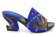 Royal Blue Benutzerdefinierte Handmade Strass Braut Hochzeit Abendschuhe Afrikanischen Sandalen Für Partei Heißer Verkauf!! DG1-38