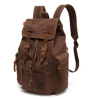 

New Casual Canvas Men Backpack Retro Vintage Male Students School Bags Men Travel Bags M0004