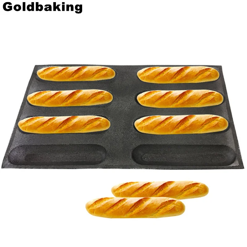 Goldbaking Хот дог булочка антипригарная силиконовая форма для хлеба перфорированная форма для выпечки хлеба овальной формы 5 размеров на выбор