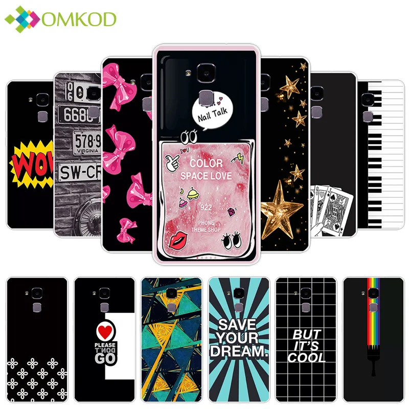 

For Huawei Honor 5C / 7 Lite / GT3 Soft Silicon Case For Huawei Honor 5C Back Matte Phone Dark Color Cover Honor 5c Black Shell