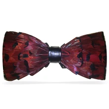 Высокое качество красный галстук-бабочка с перьями галстук-бабочка для мужчин Neckwear Papillon Винтаж Kravat деревянный галстук-бабочка цветок бабочка галстук