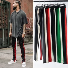 7 цветов, спортивные штаны с молнией на лодыжке, с поясом, с полосками по бокам, с карманами на молнии, цветные контрастные ретро-брюки