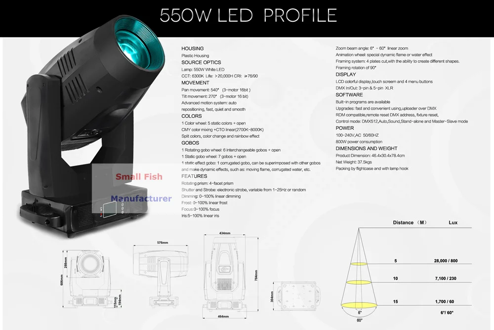4в1 светодиодный светильник 550 Вт с подвижной головкой, прожектор, профиль для мытья, движущаяся головка для диджея, светильник вечерние шоу, сценический светильник, DMX Диско, стробоскопический светильник
