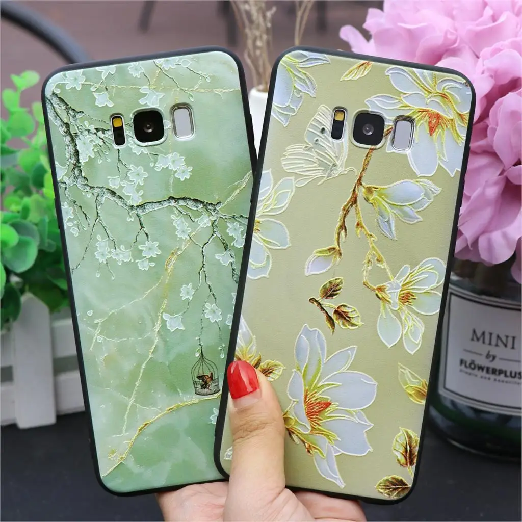 

3D Relief Case For TPU Samsung Galaxy A3 A6 A7 A8 A9 A30 A50 Star J3 J4 J6 J7 J8 2016 A5 J5 2017 2018 Prime Plus Silicone Flower
