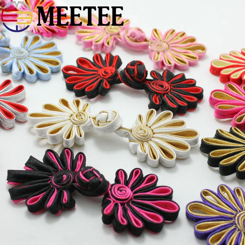 

10pcs Real Sewing Chinese High-grade Chrysanthemum, Manual Buttons Cheongsam Coat Folk Style Costume Button Accessories B6-3