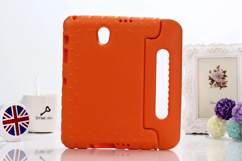 Чехол для samsung Galaxy Tab S 8,4/T700/T705 ручной ударопрочный EVA чехол для всего тела детский силиконовый чехол - Цвет: Оранжевый