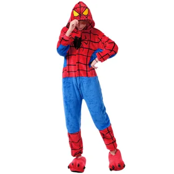 

Unisex Adult Party Costume Batman Role Play Flannel Pajamas Cartoon Onesie Warm Hoodie Sleepwear