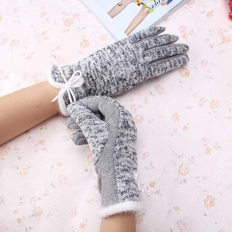 

Winter Gloves for Smartphone Women Accessories Outdoor Party Full Fingers Mittens Elegant Guantes luvas handschoenen