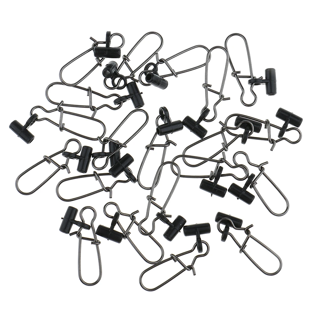 20Pcs Heavy Duty Line Sinker Slides Swivels with Stainless Steel Snaps High-strength Fishing Braid Fishing Accessories