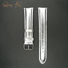 12 мм, 14 мм, 16 мм, 18 мм, 22 мм, 24 мм, 26 мм, 28 мм, 30 мм, ремешок для часов из натуральной телячьей кожи, ремешок для часов, серебристый ремешок для часов Bnad