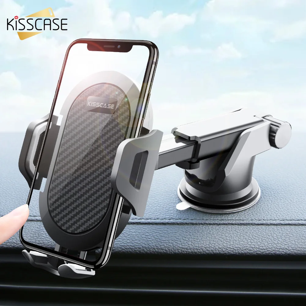KISSCASE Car Phone Holder For iPhone Adjustable Holder For Phone in Car Windshield Stand Car Mobile Support Smartphone Voiture