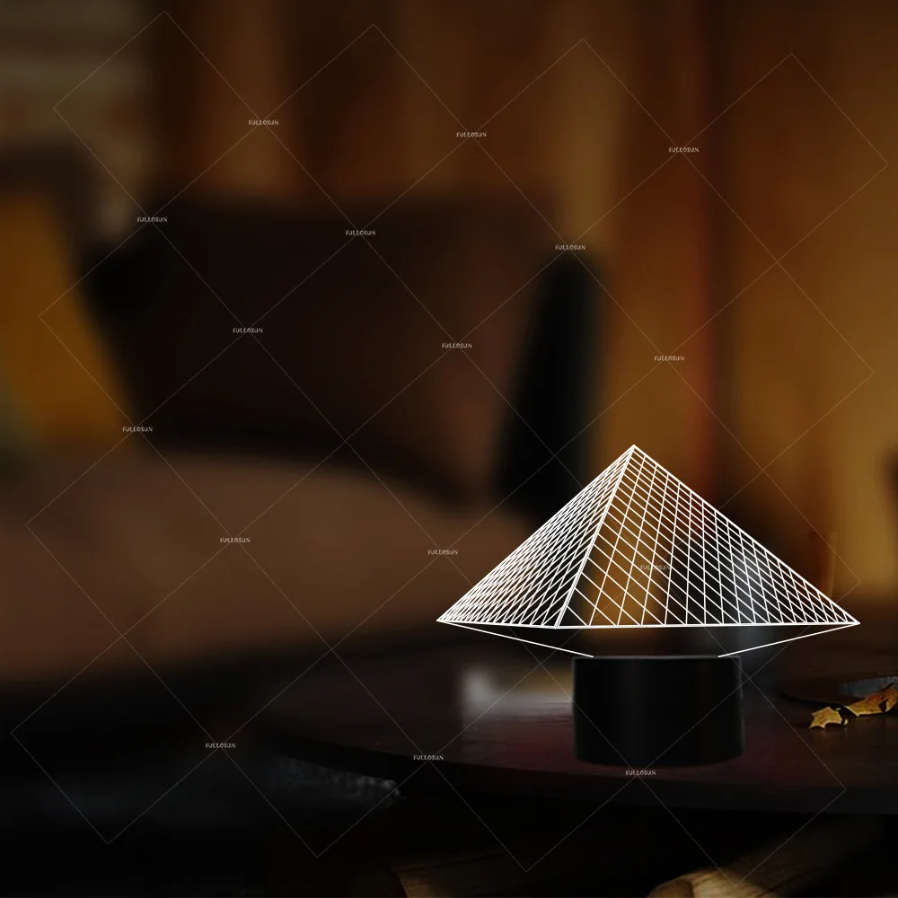 Пирамида здание 3d лампа сенсорный домашний Креативный светодиодный ночной фонарь блок питания Led светодиодный 3d-ночник Рождественский подарок детские игрушки