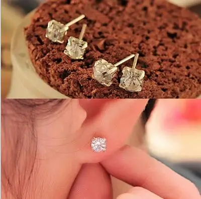

EX448 OL style new listing fashion simple jewelry four-claw crystal alloy female earrings jewelry